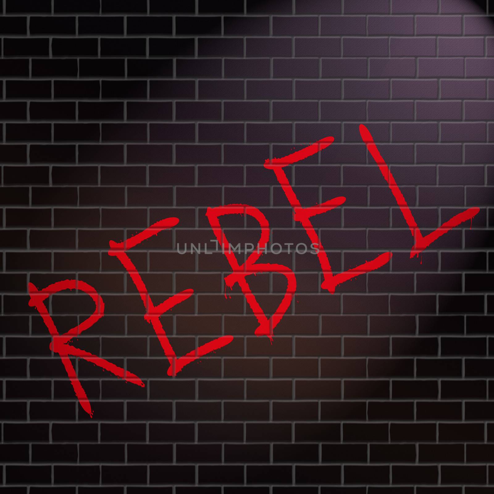 Illustration depicting grafitti on a wall with a rebel concept.