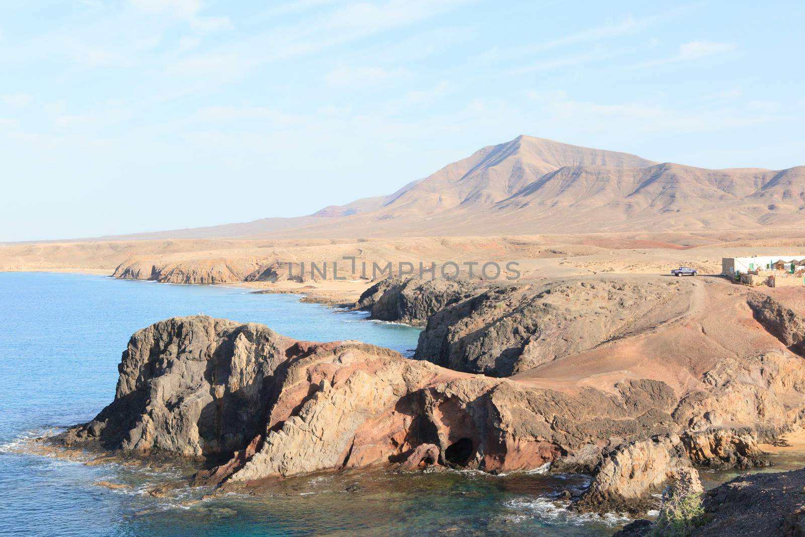 The picture belongs to a series of beautiful and regular Papagayo resort on the island of Lanzarote, Spain