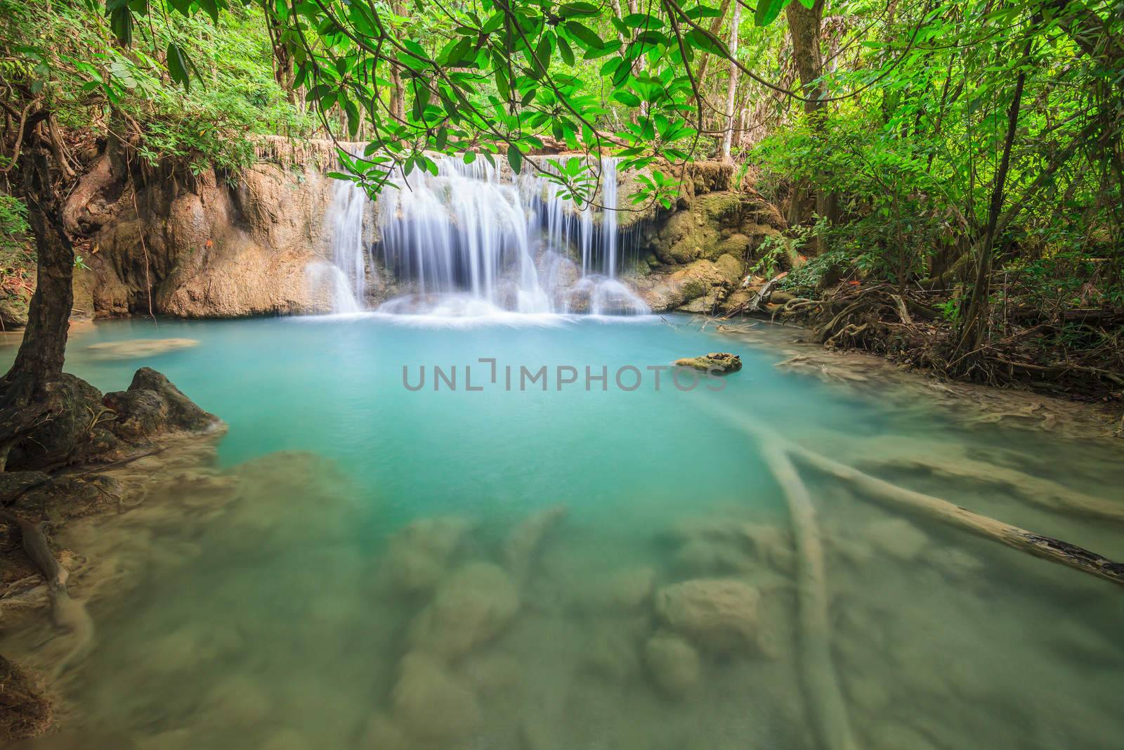 Waterfall in National Park , Kanchanaburi Province , Thailand