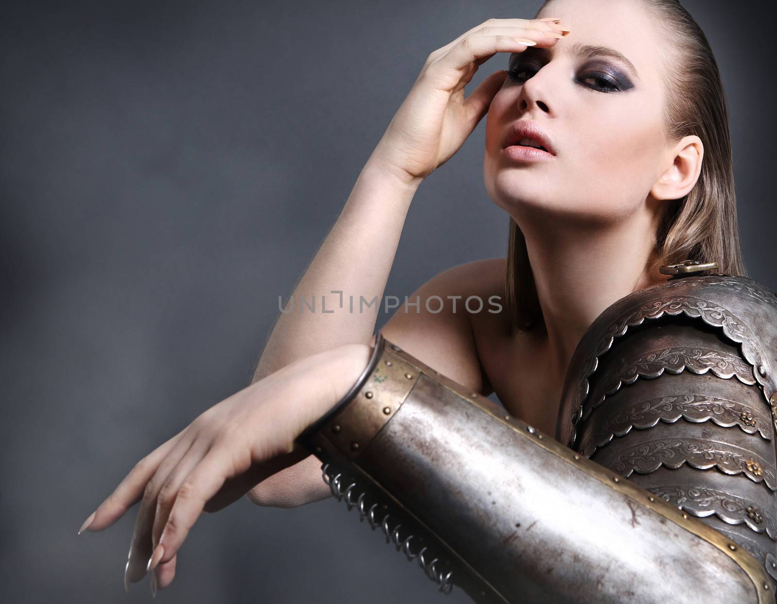 Beautiful girl in armor by robert_przybysz