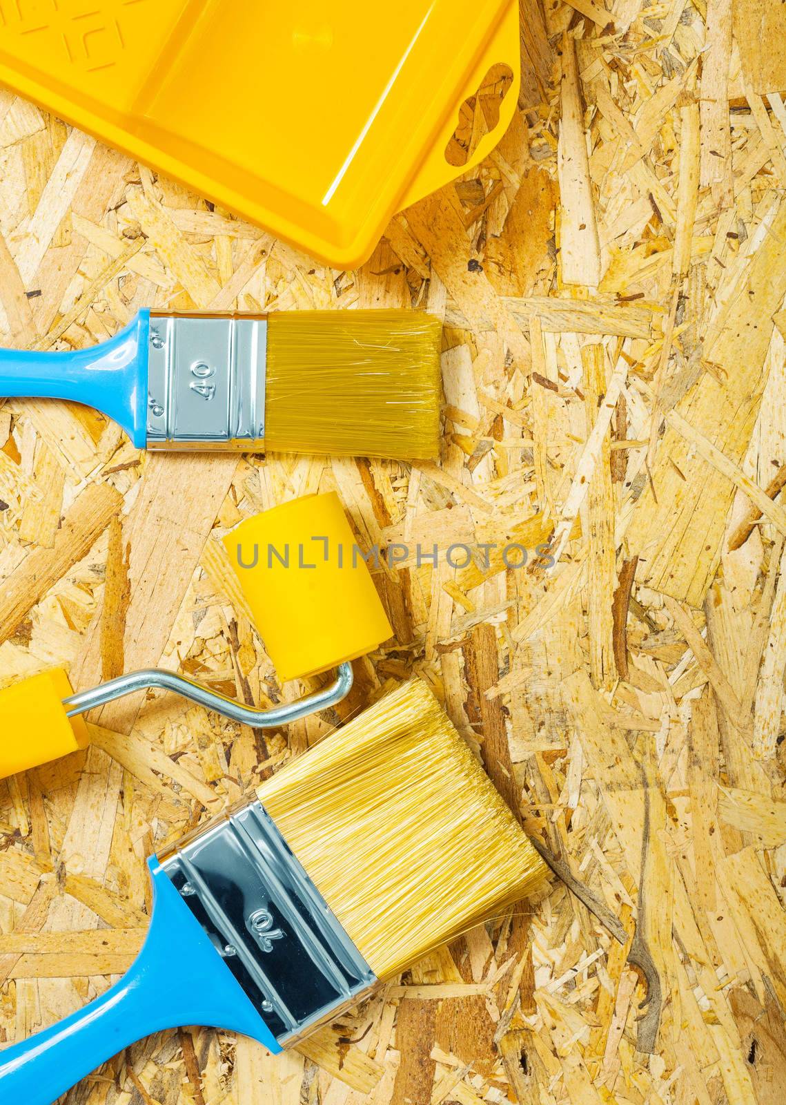 paint tools on plywood