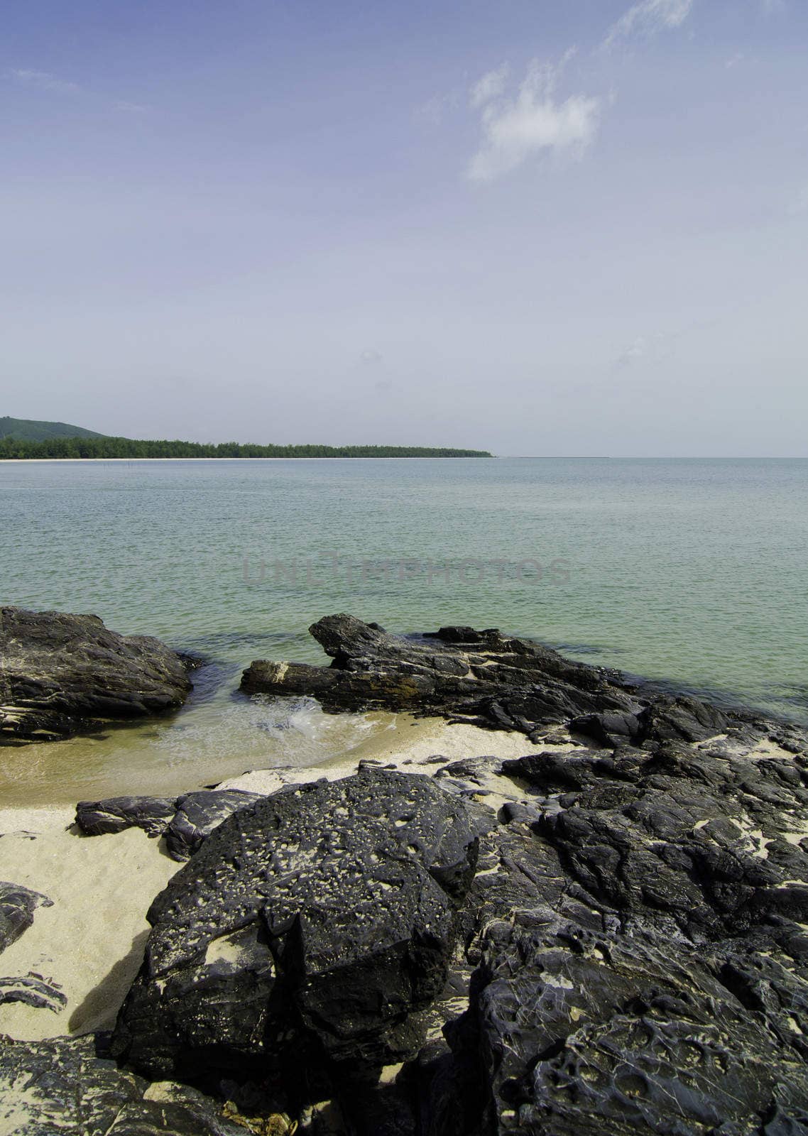 Samila beach with rock in Songkhla province, Thailand 