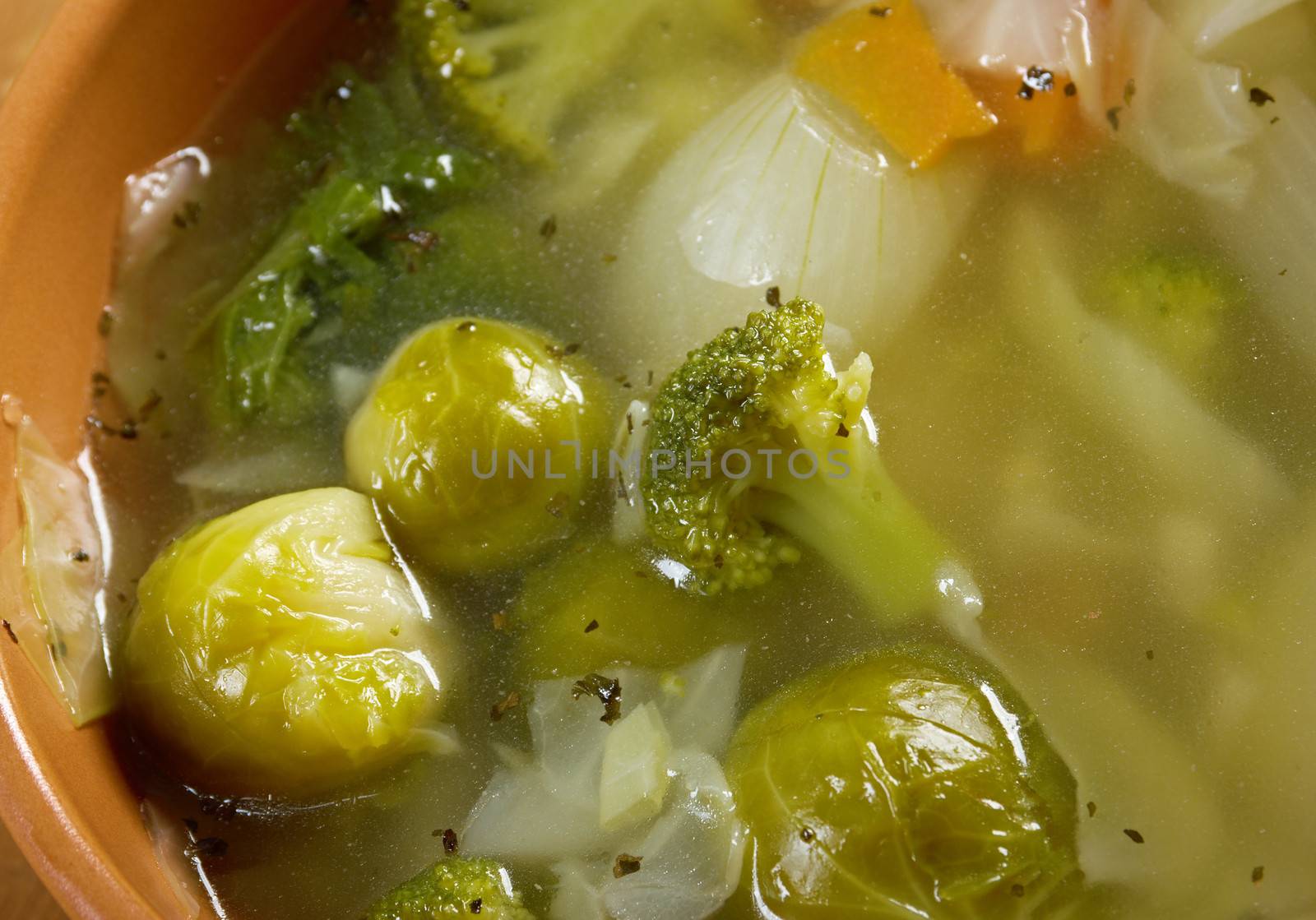 italian farm-style soup mixture of  cabbage