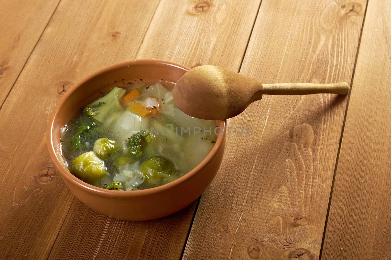 italian farm-style soup mixture of  cabbage