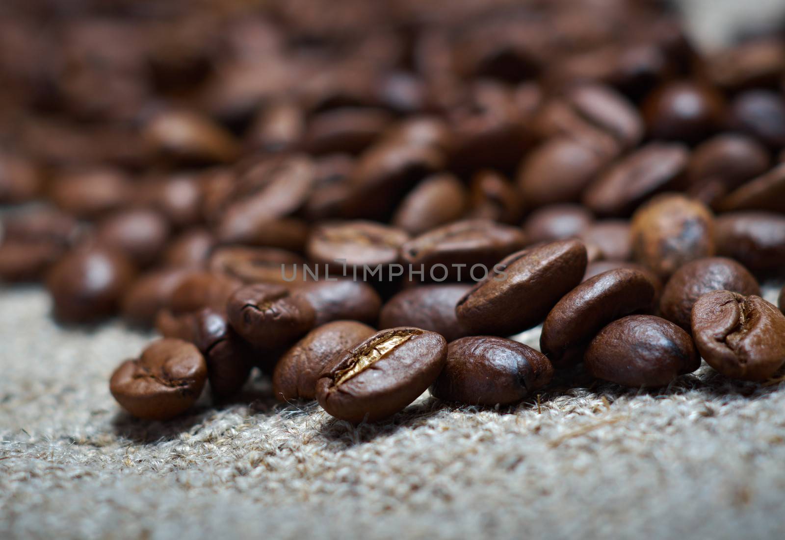 Coffee beans background closeup