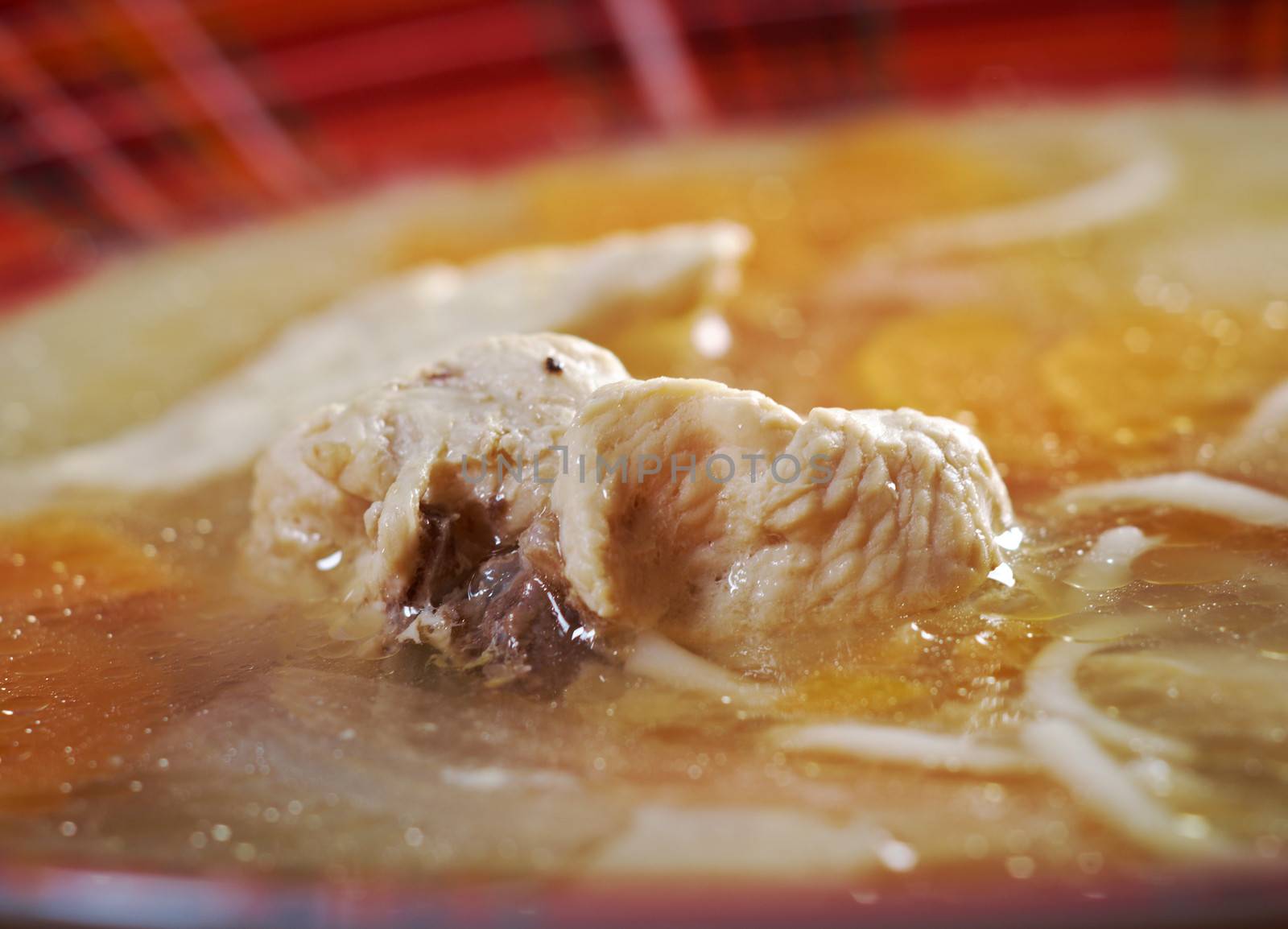 Chicken homemade  soup with noodle and vegetables