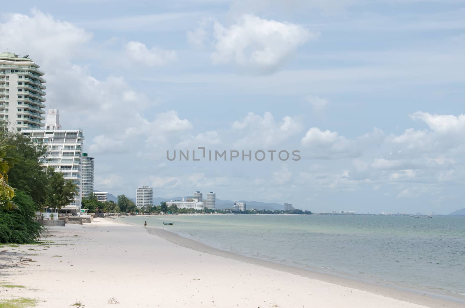 beautiful Hua Hin beach in Thailand