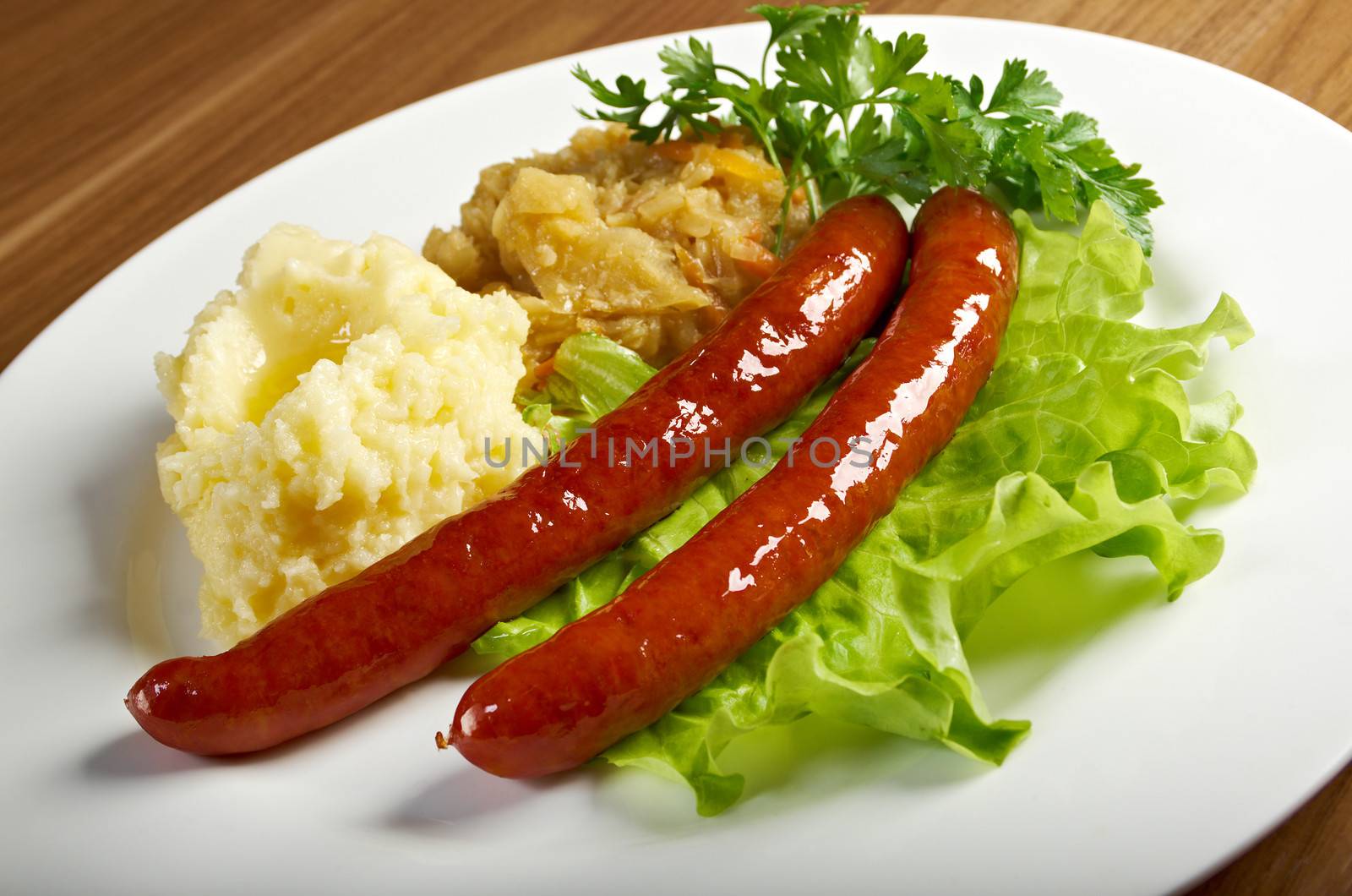 wiener sausages  with vegetable