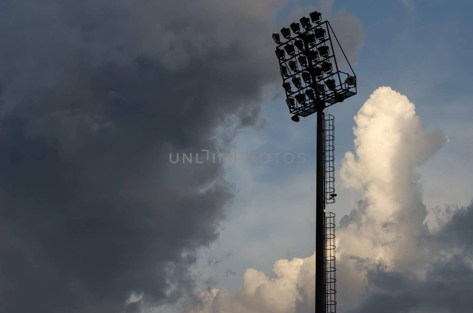 football Stadium Lights under the blue sky