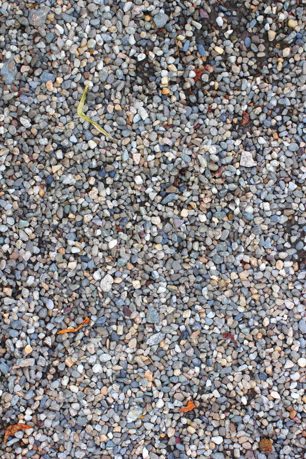 texture of gravel finishing on a footpath in the park