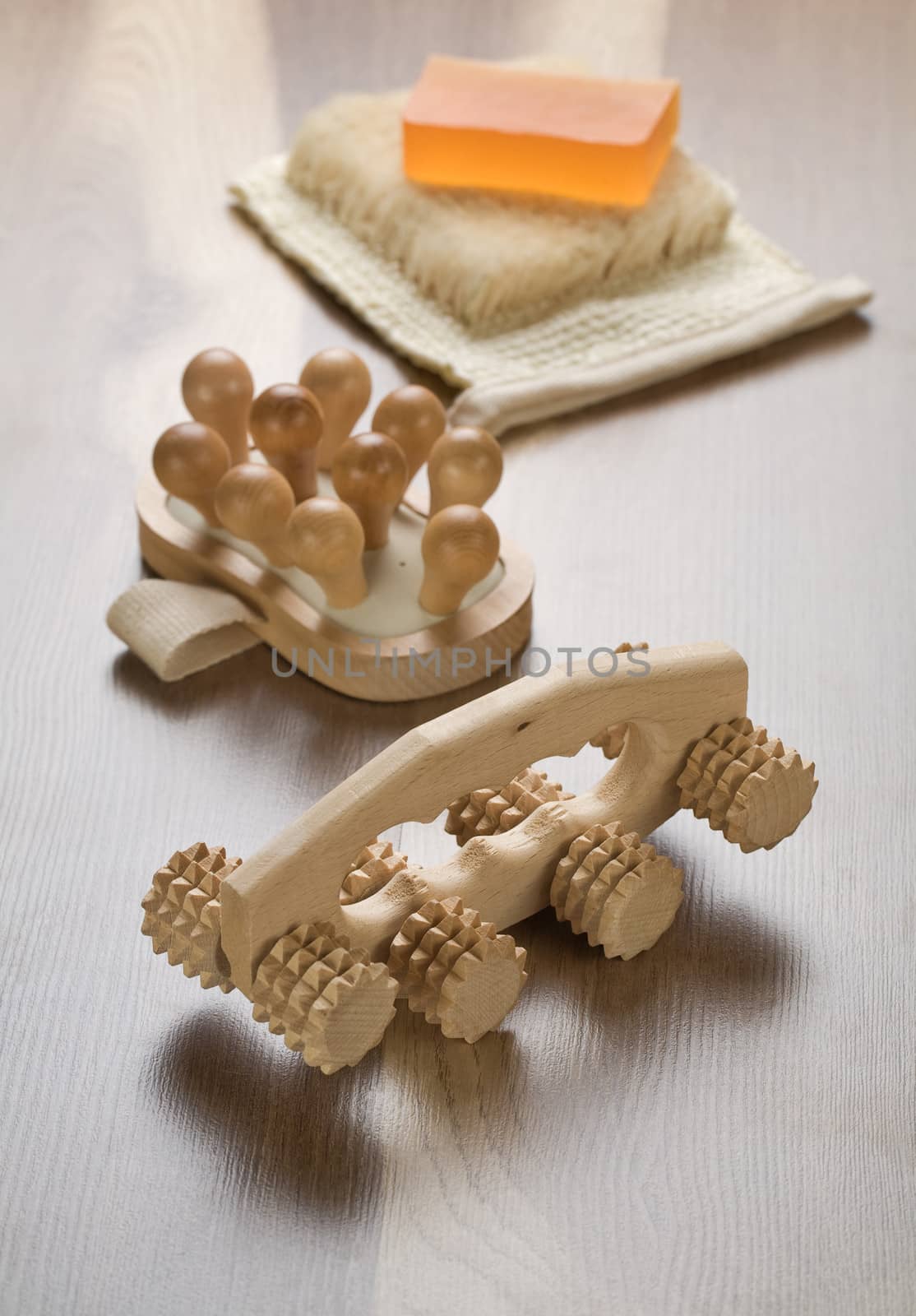 handmade soap on bath sponges 