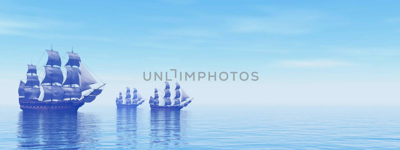 Old merchant ships - 3D Render by Elenaphotos21
