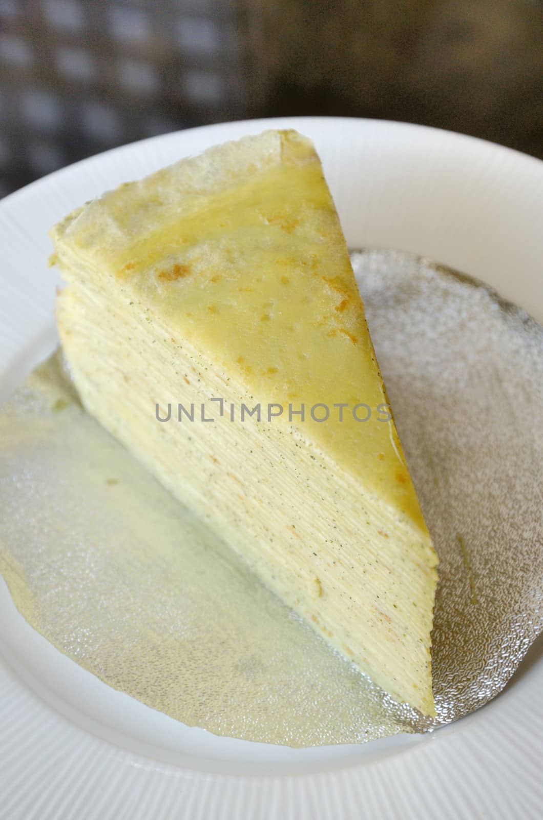 Crepe cake in white dishCrepe cake by pixbox77