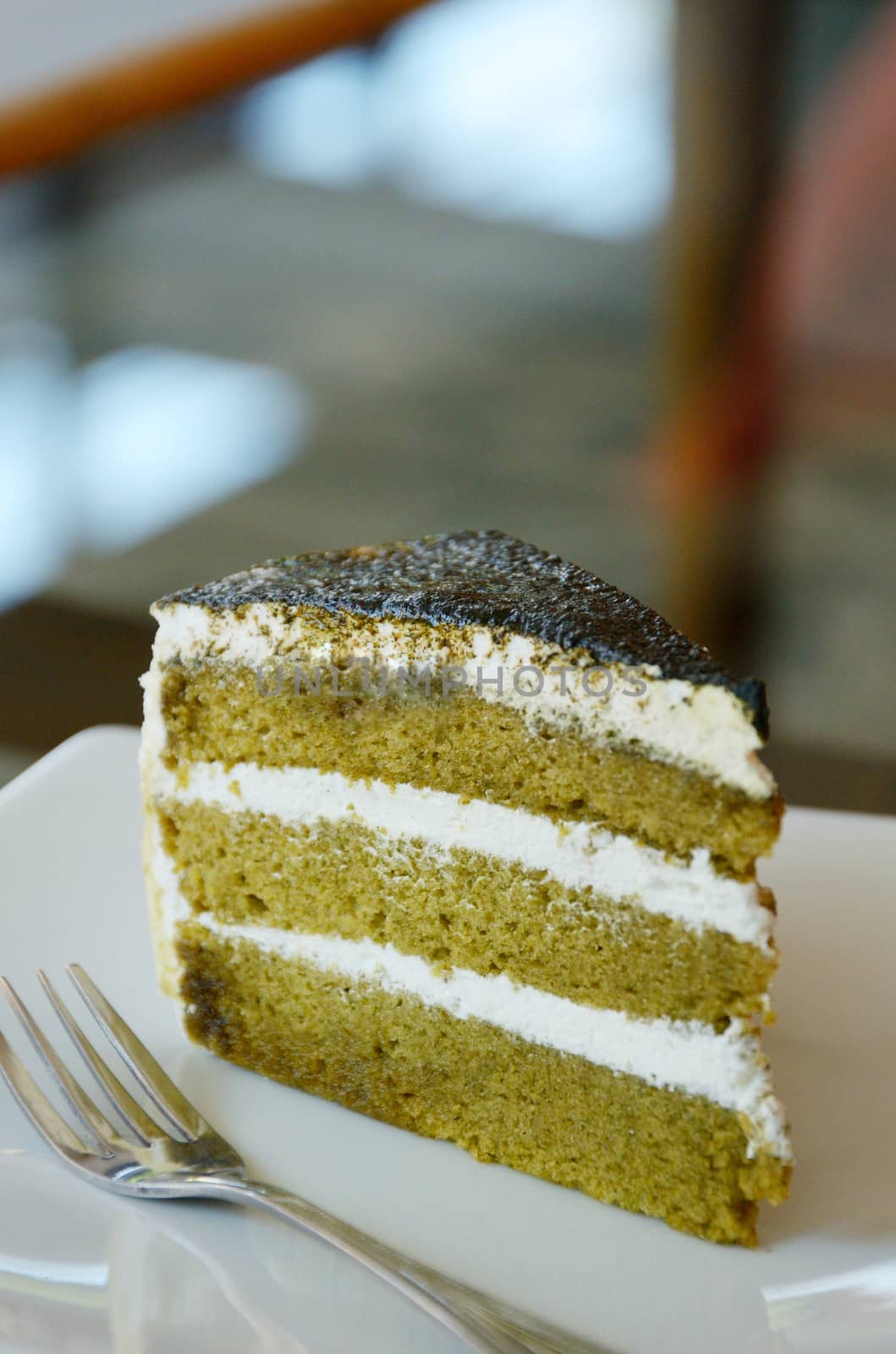 Matcha green tea cake by pixbox77