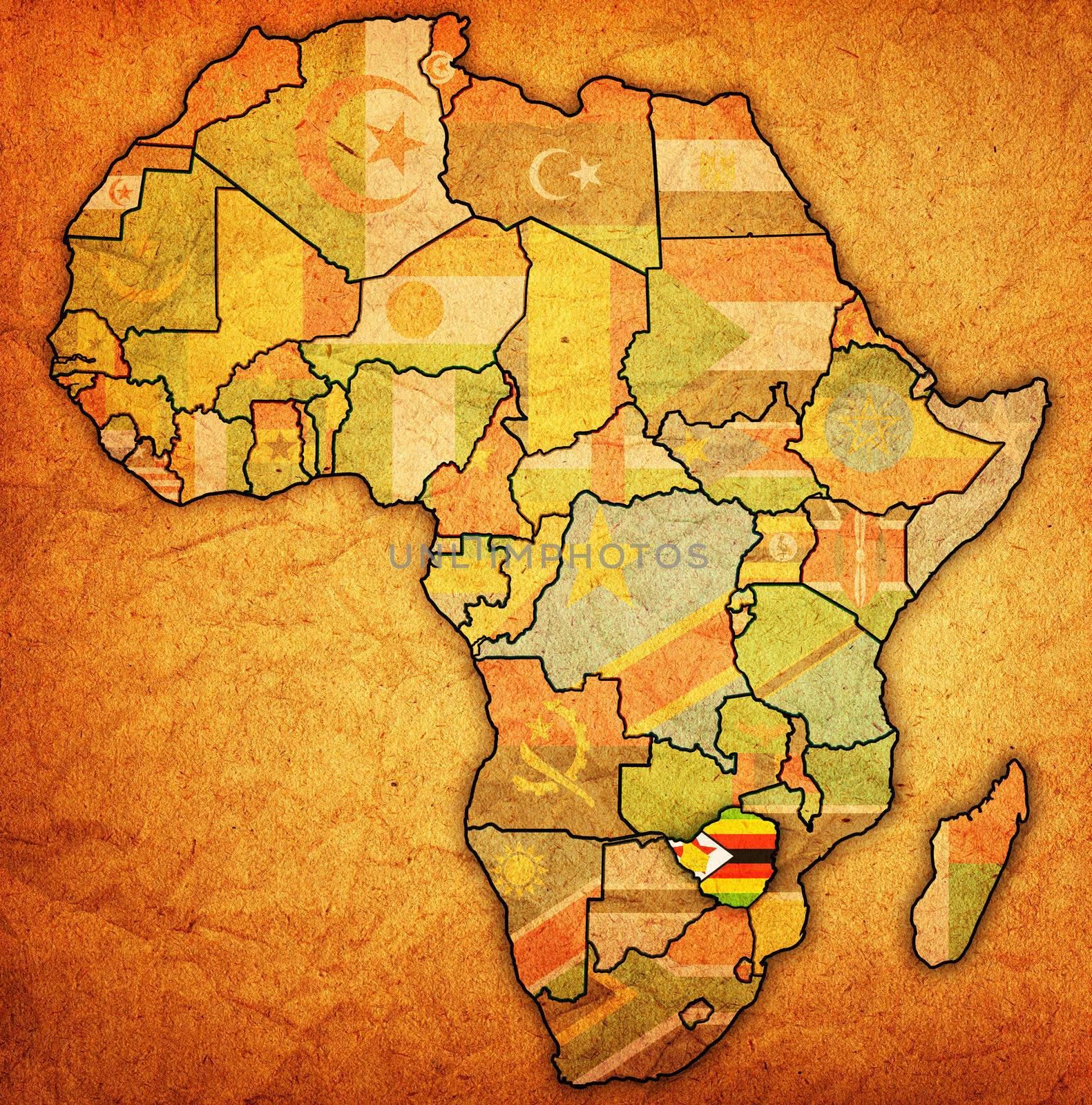 zimbabwe on actual map of africa by michal812