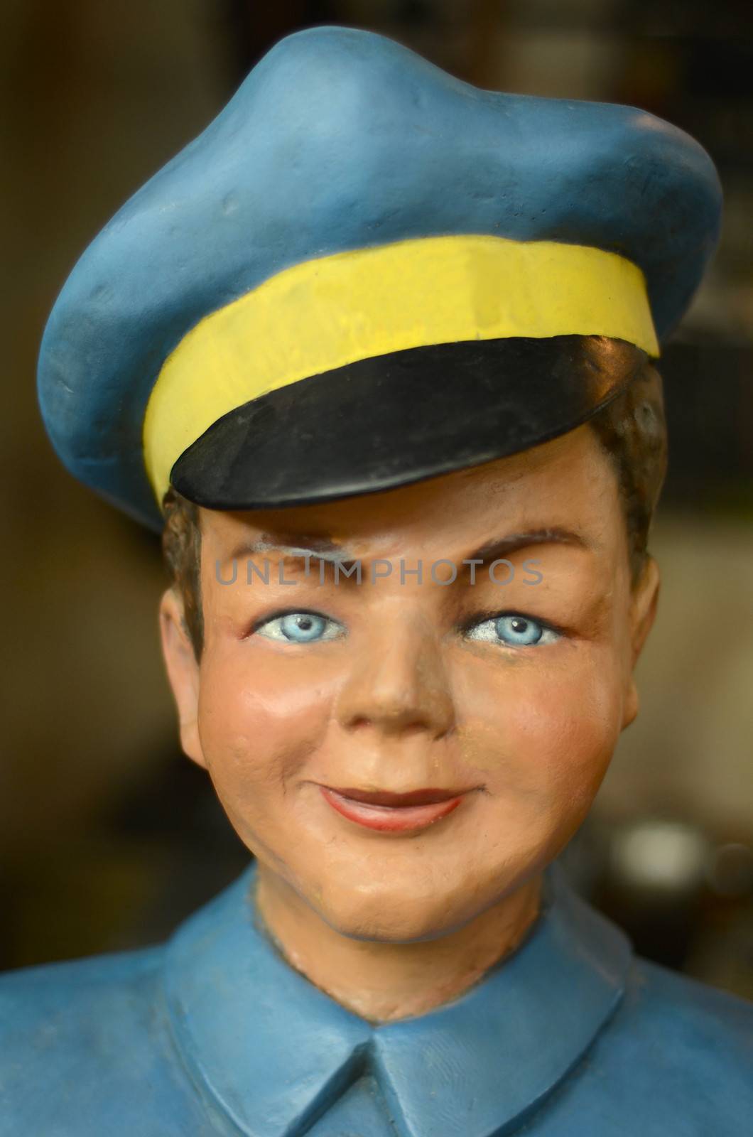 Vintage Mannequin Of A Boy Or Man In A Blue Uniform