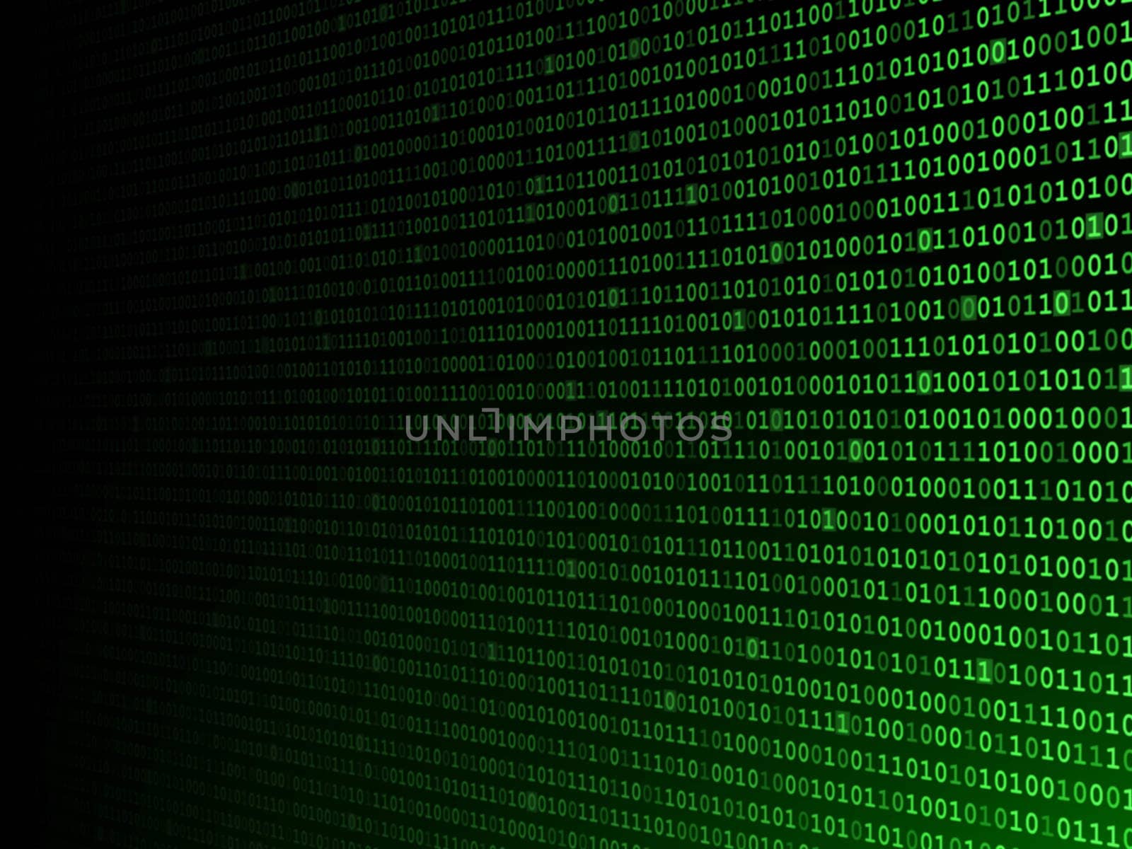 Green binary computer code fading to the left
