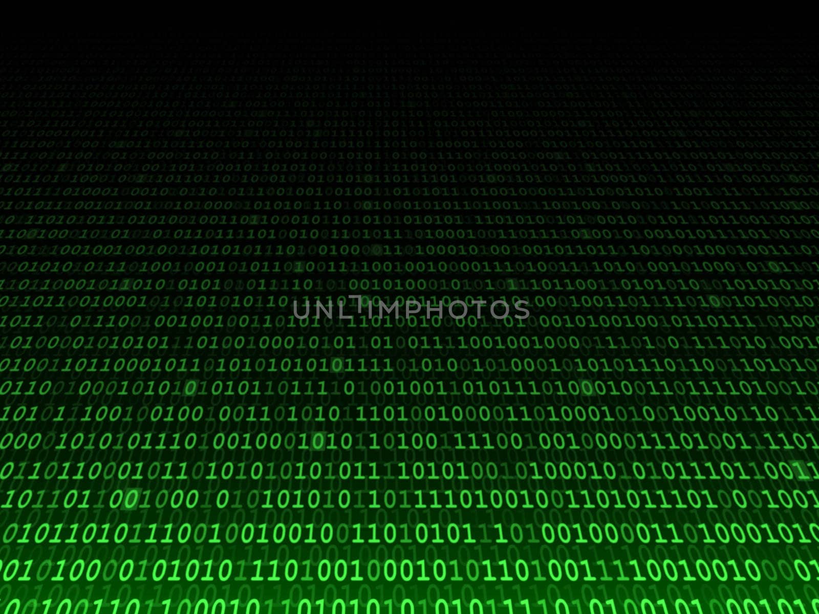 Green binary computer code. Fading background illustration
