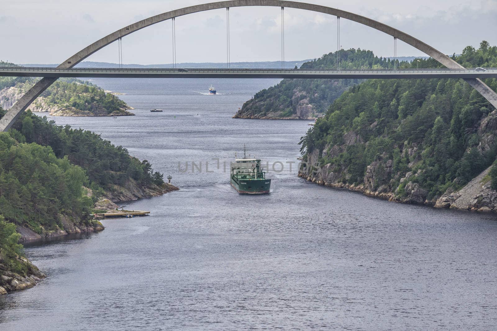 cargo ship in ringdalsfjord by steirus