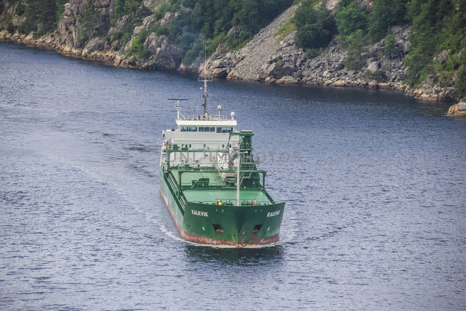 cargo ship in ringdalsfjord by steirus