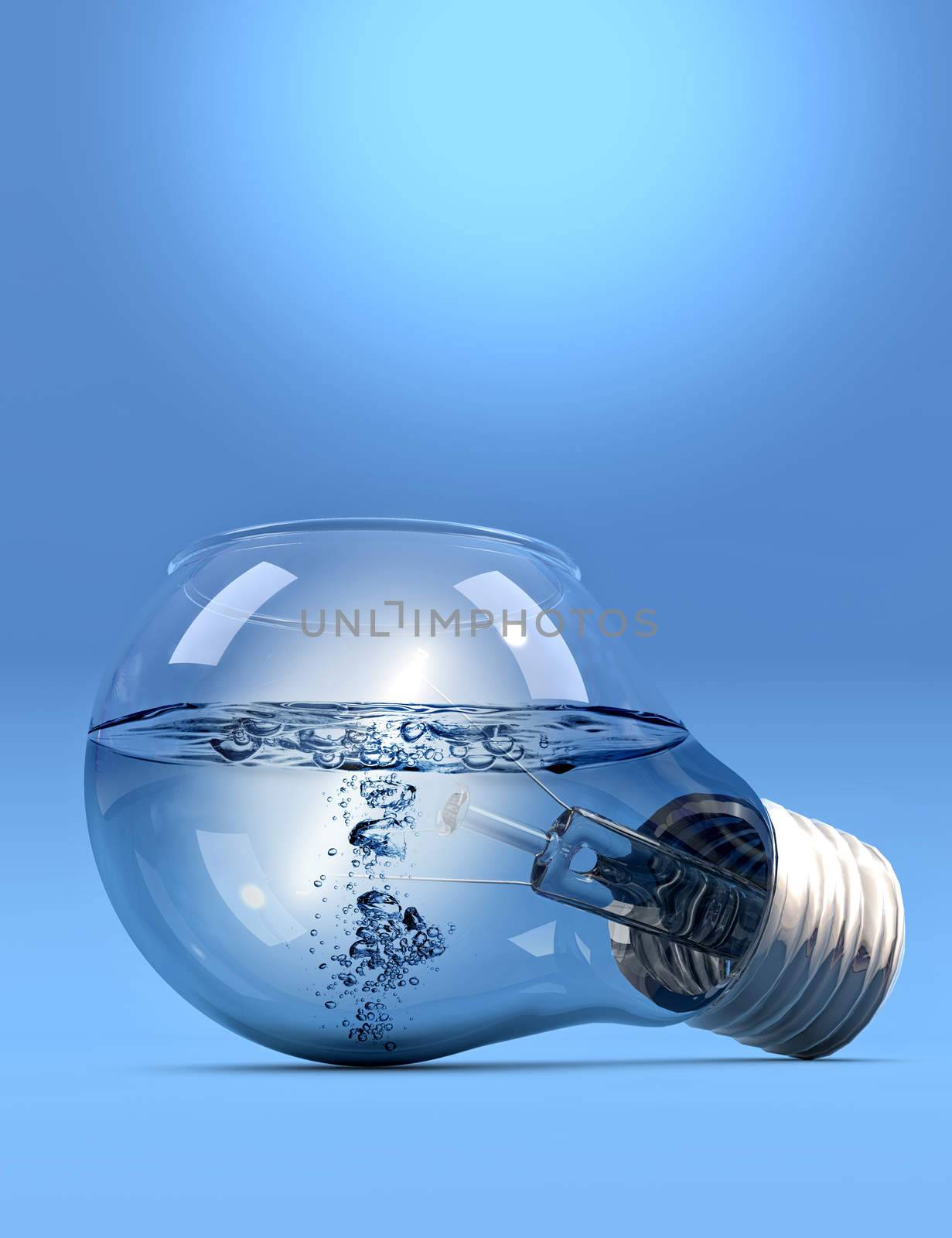LightBulb with water by dynamicfoto