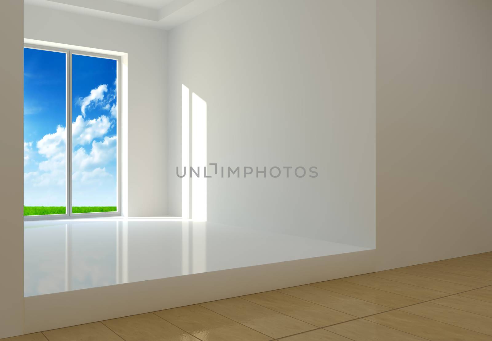 Room with a large window by dynamicfoto
