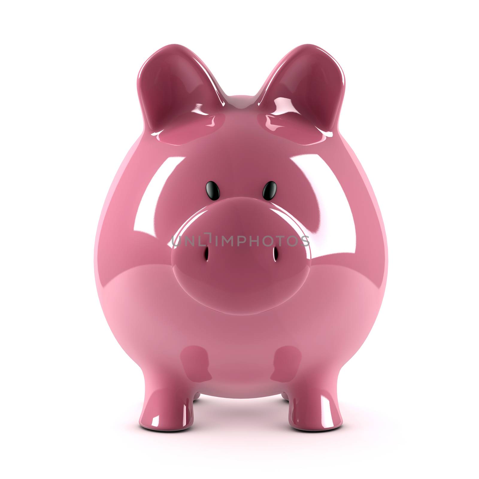 Piggy bank on white by dynamicfoto