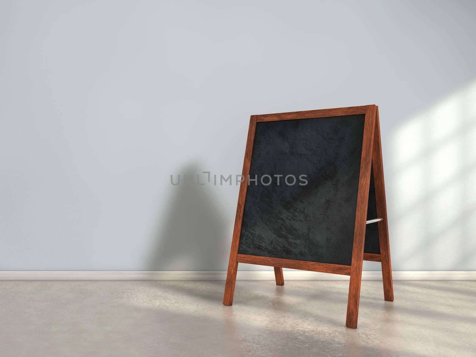 Blackboard menu inside a room