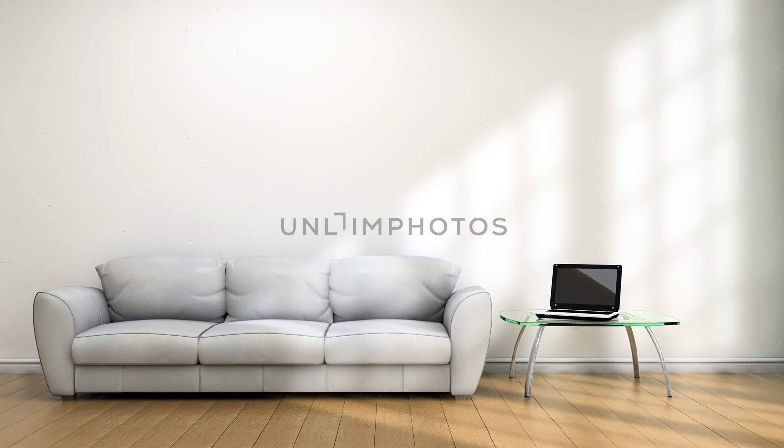 Notebook and sofa by dynamicfoto