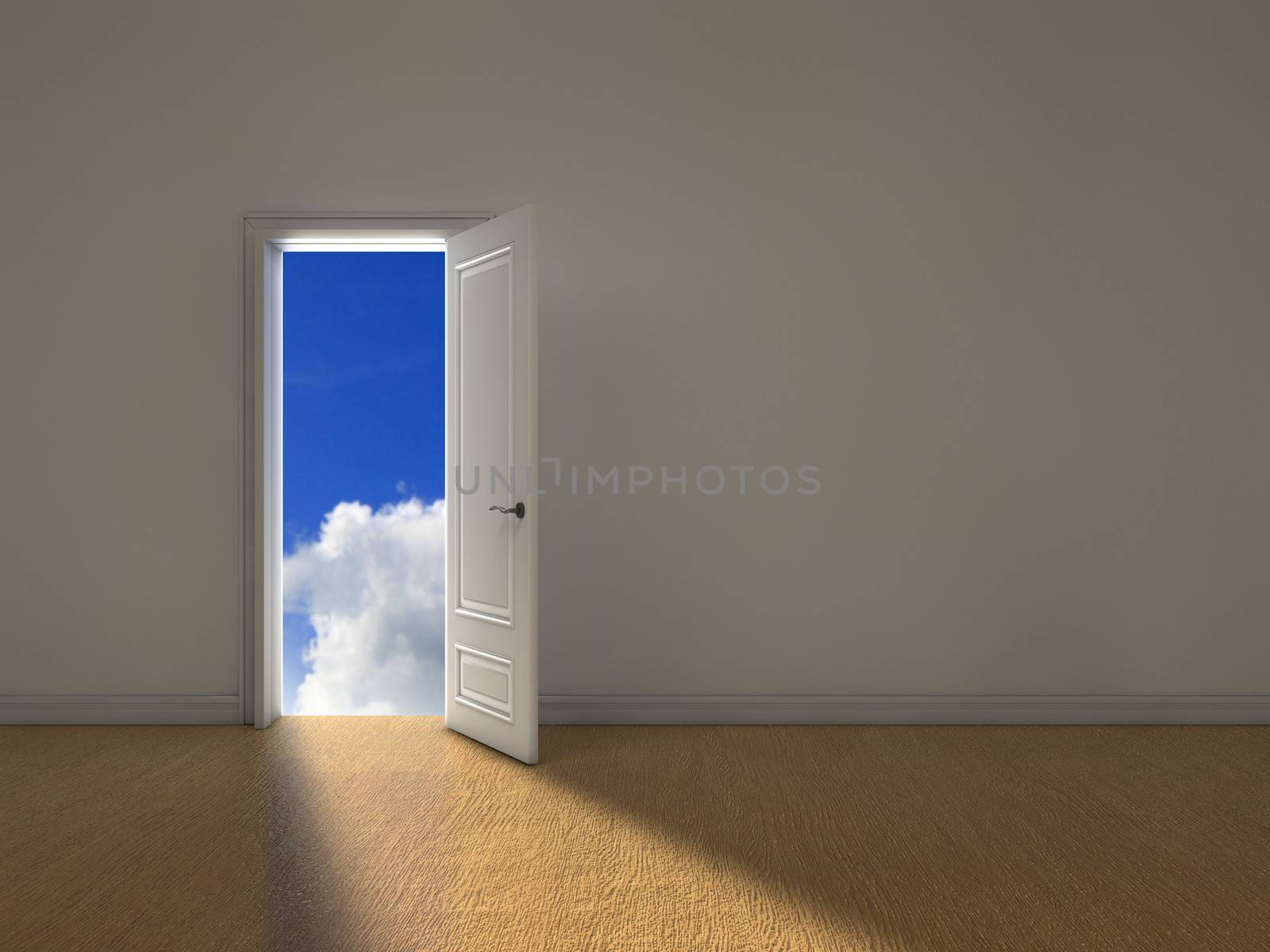 Opened door with light coming from outside