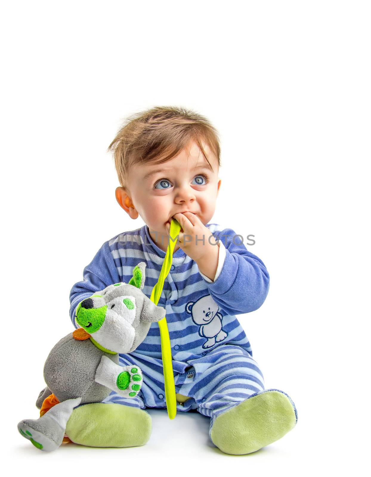 Lovely baby playing with his toy