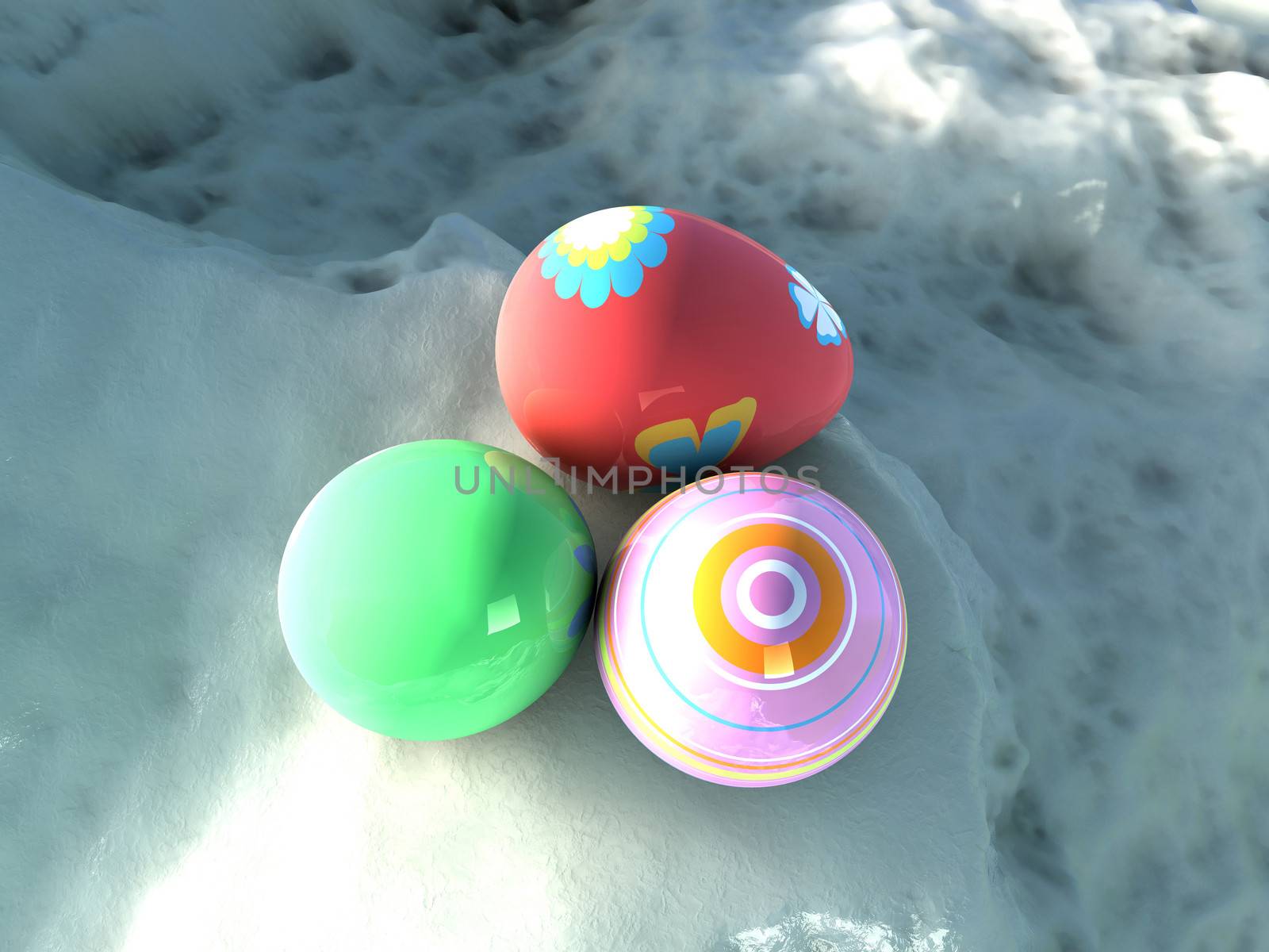 Easter eggs on ice by dynamicfoto
