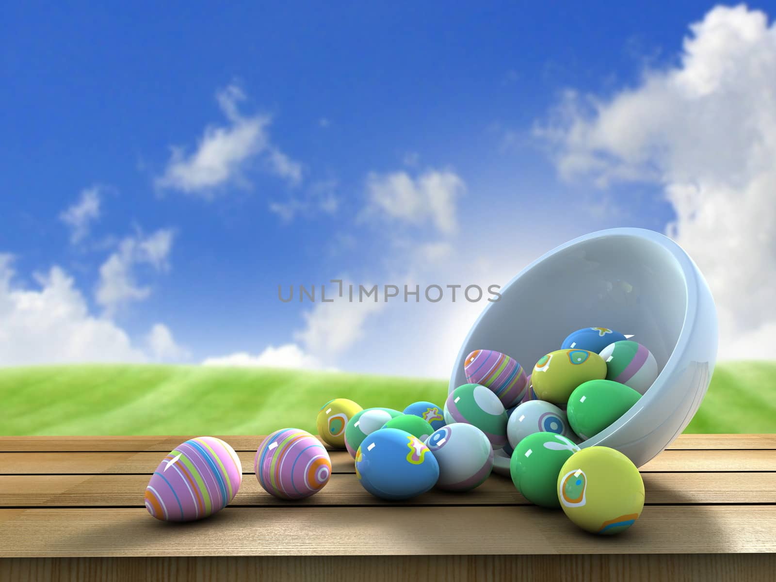 Easter eggs outside by dynamicfoto