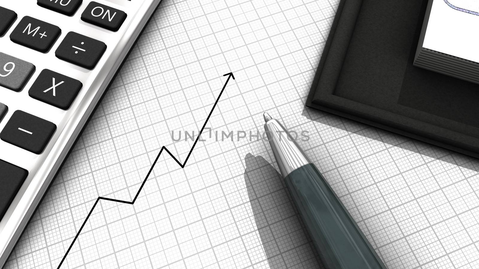 Background illustrating business growth with a diagram arrow