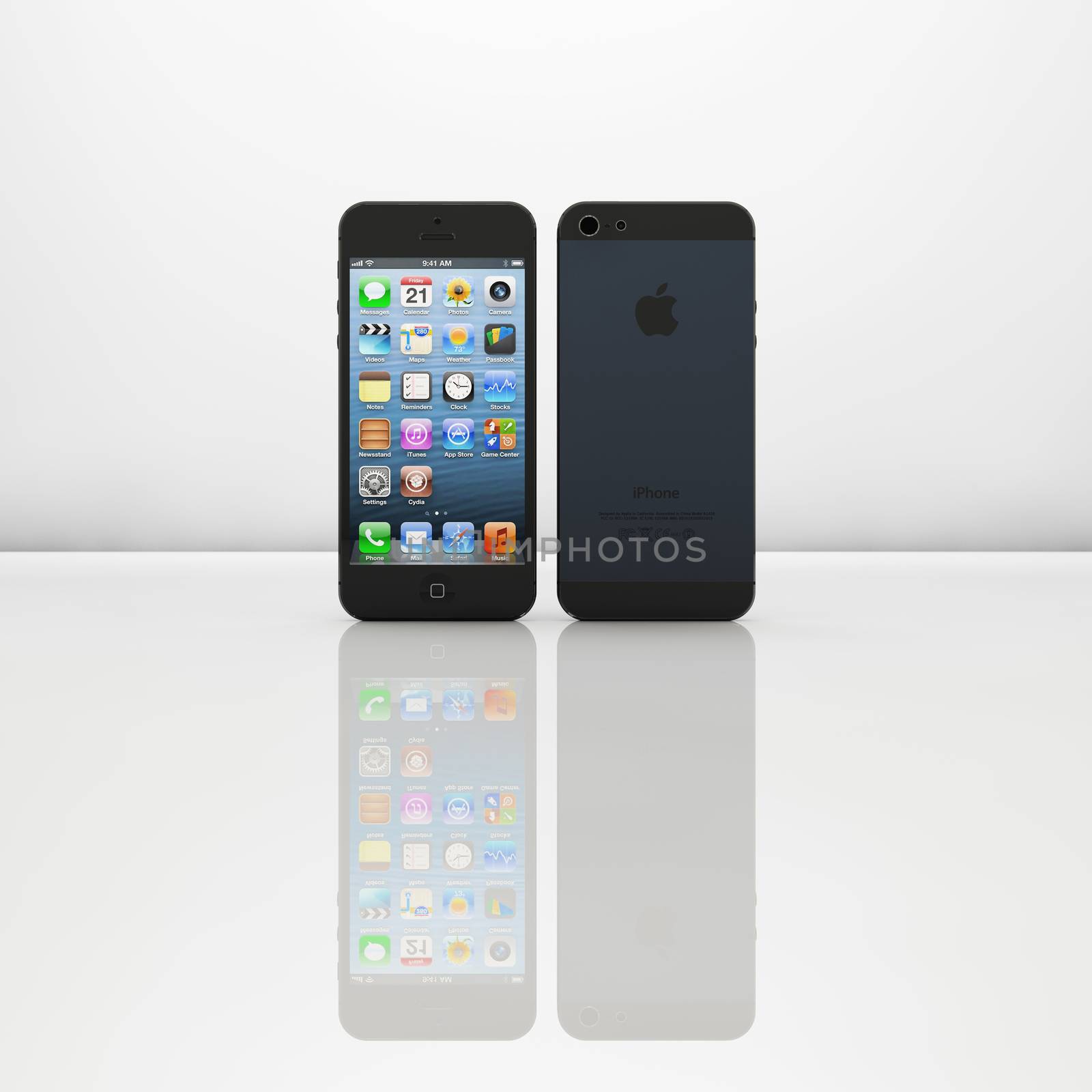 Iphone 5 on white background