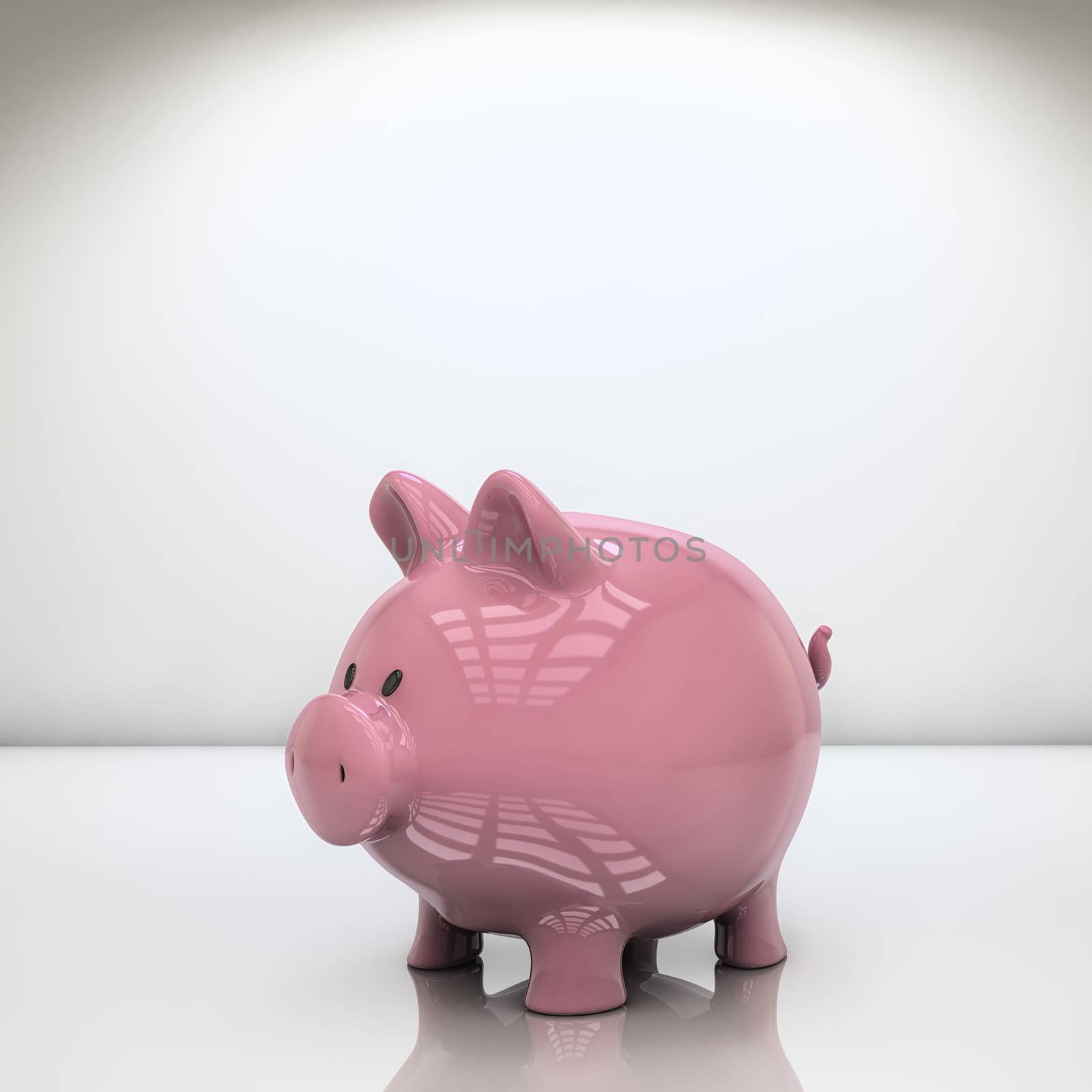 Piggy bank on white background