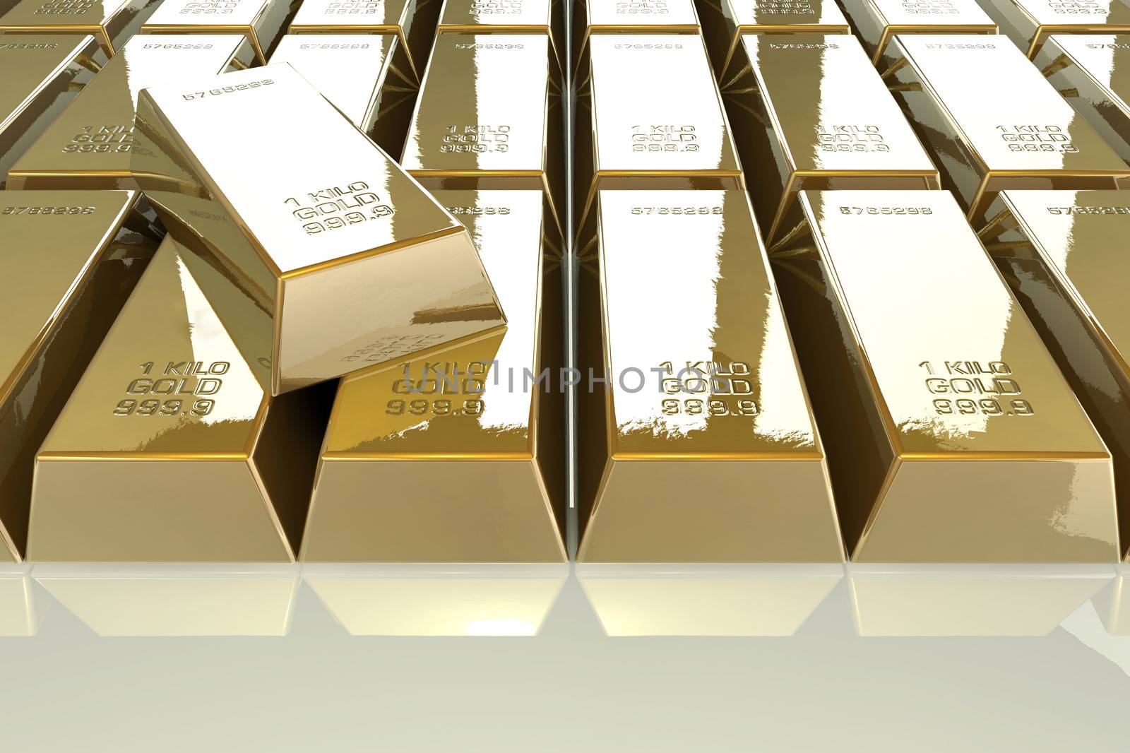 Pile of shiny gold bars