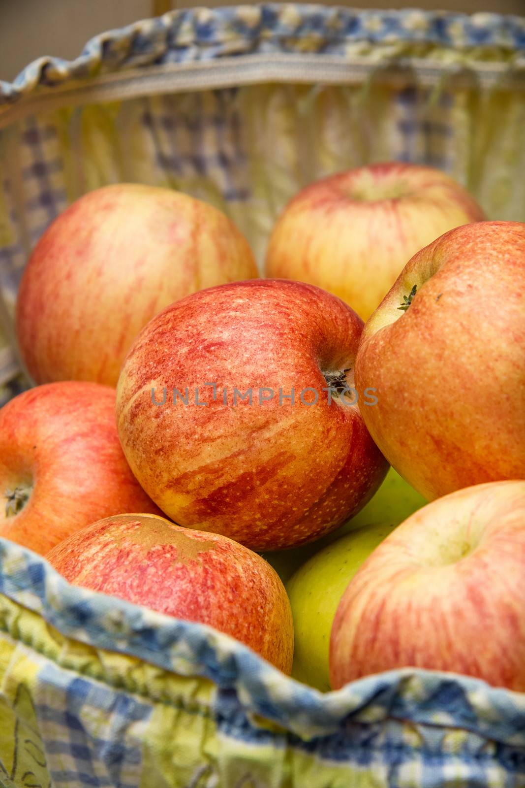 basket of red apples background