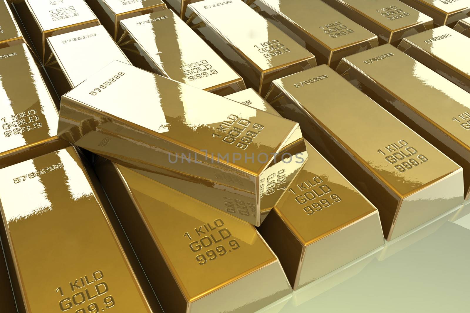 Pile of shiny gold bars