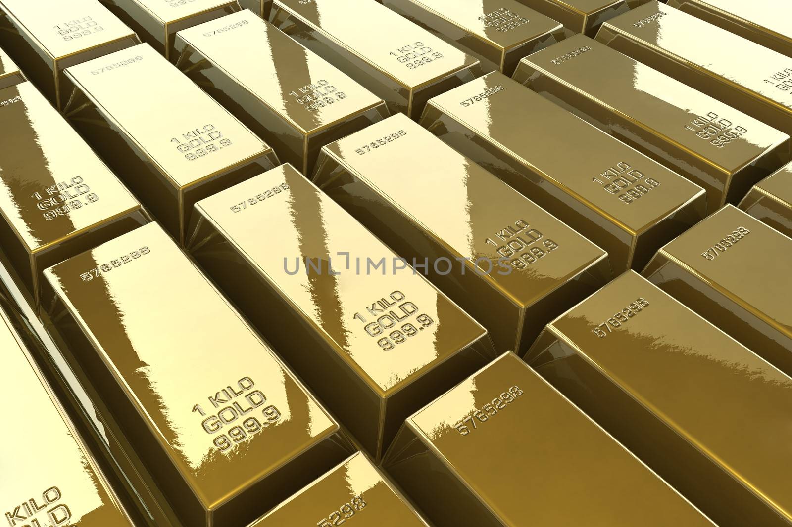 Pile of shiny gold bars