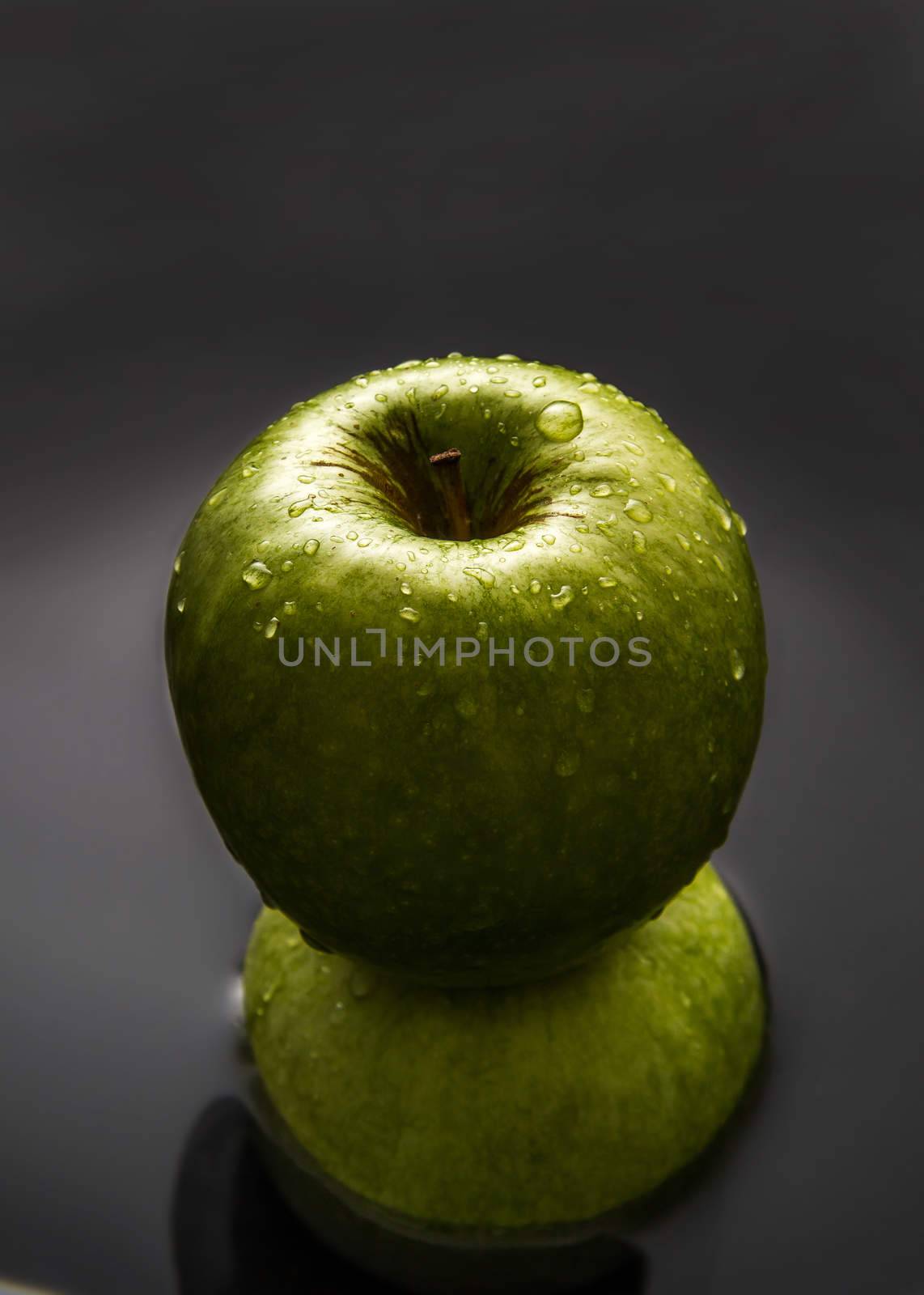 Apples over water by dynamicfoto