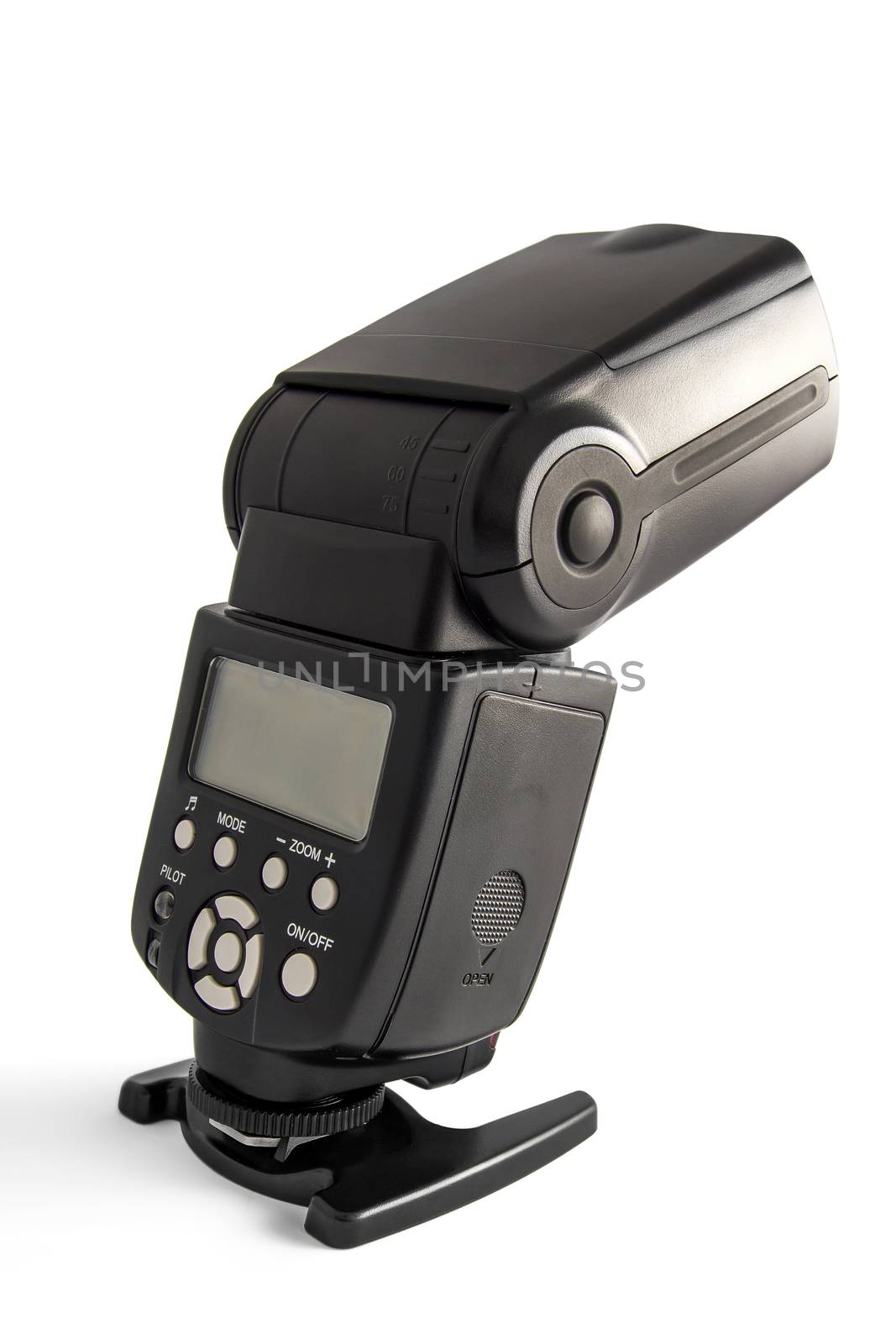 Digital camera flash on white