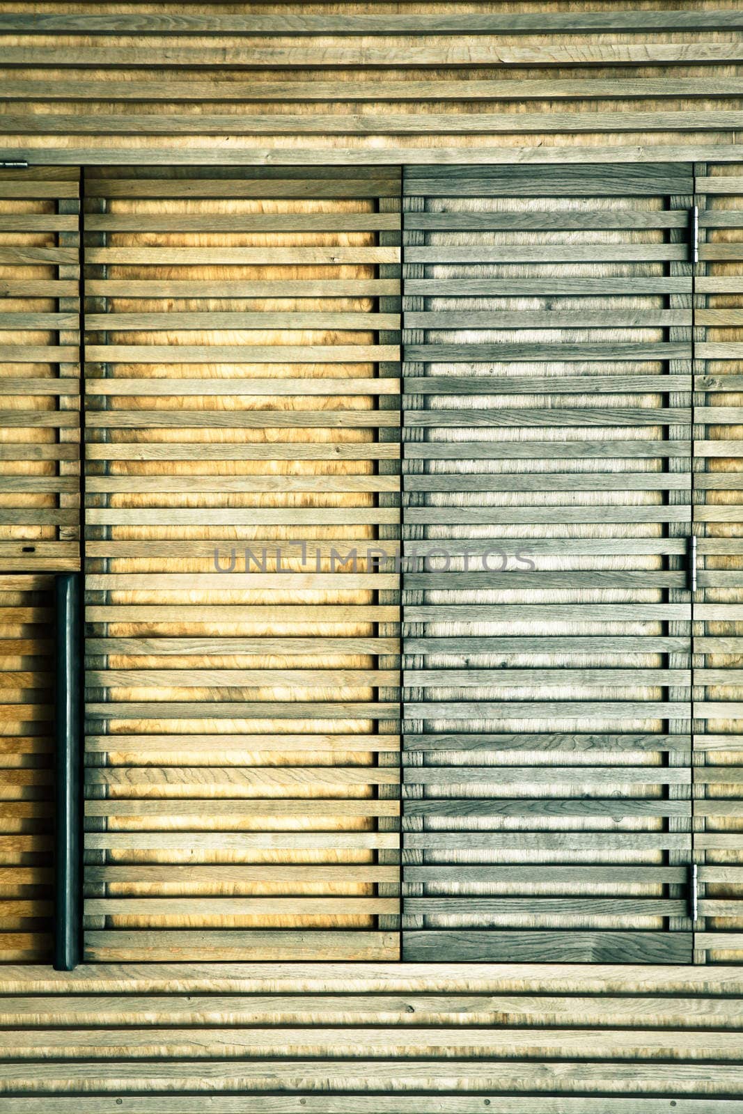 Shutters in a wooden c�abin wall as a background