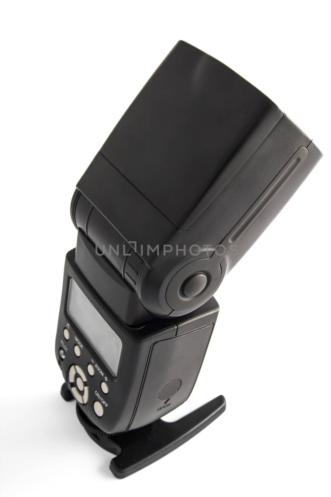 Digital camera flash on white