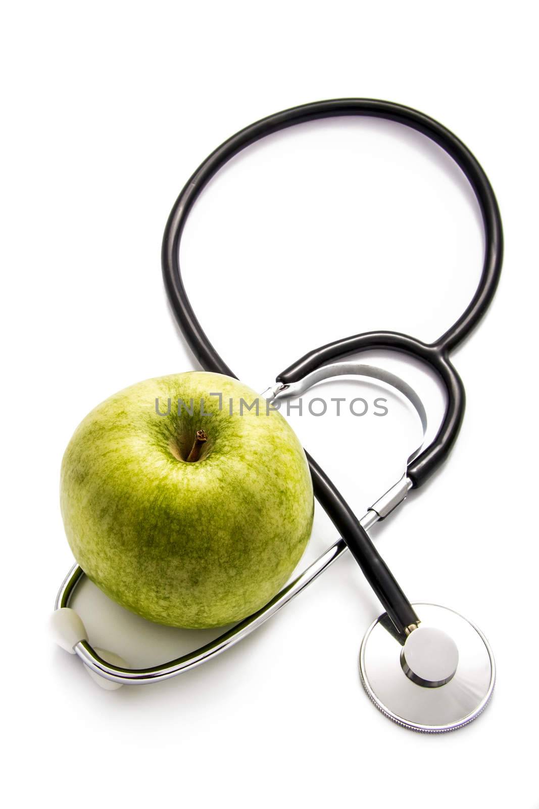 Apple and stethoscope by dynamicfoto