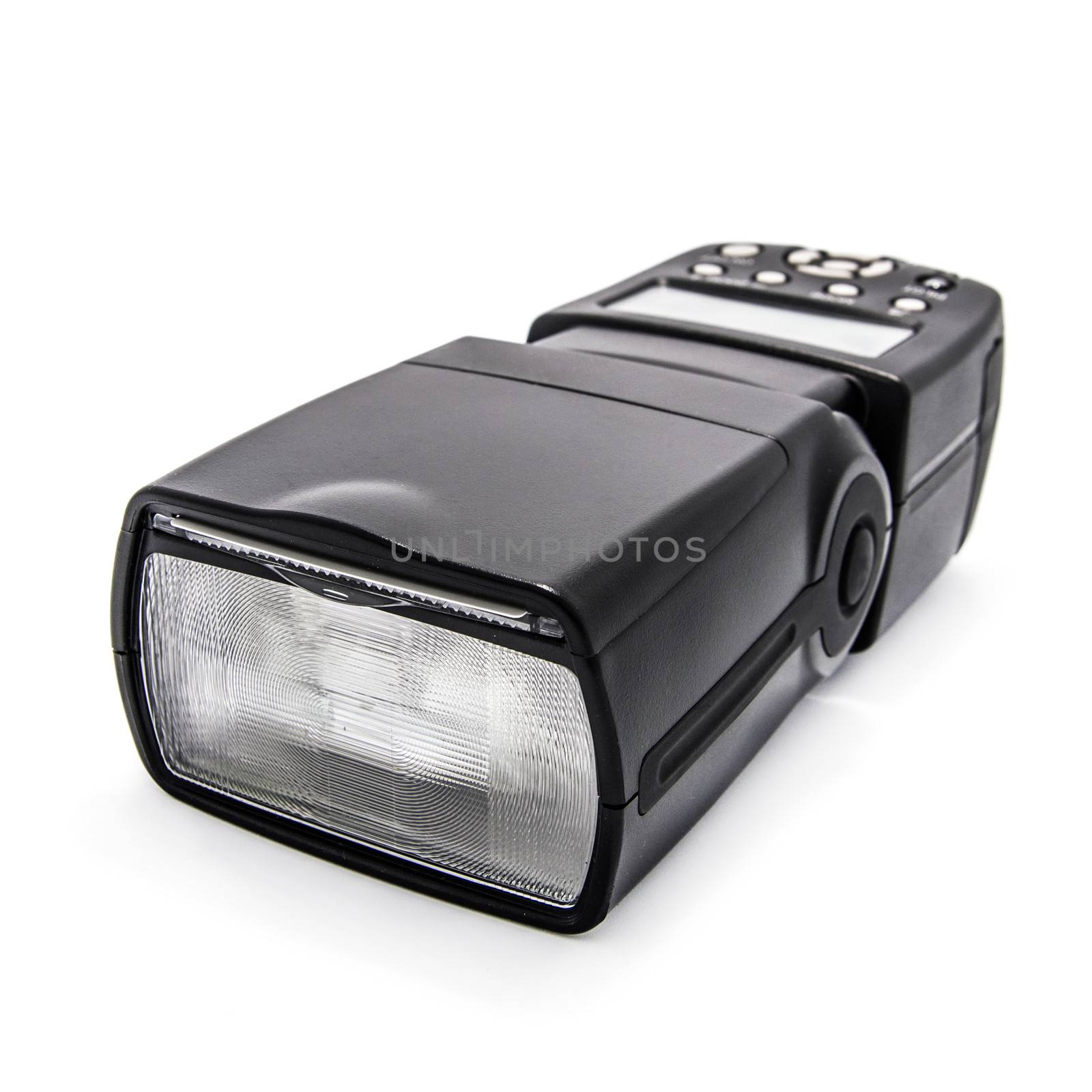 Digital camera flash on white