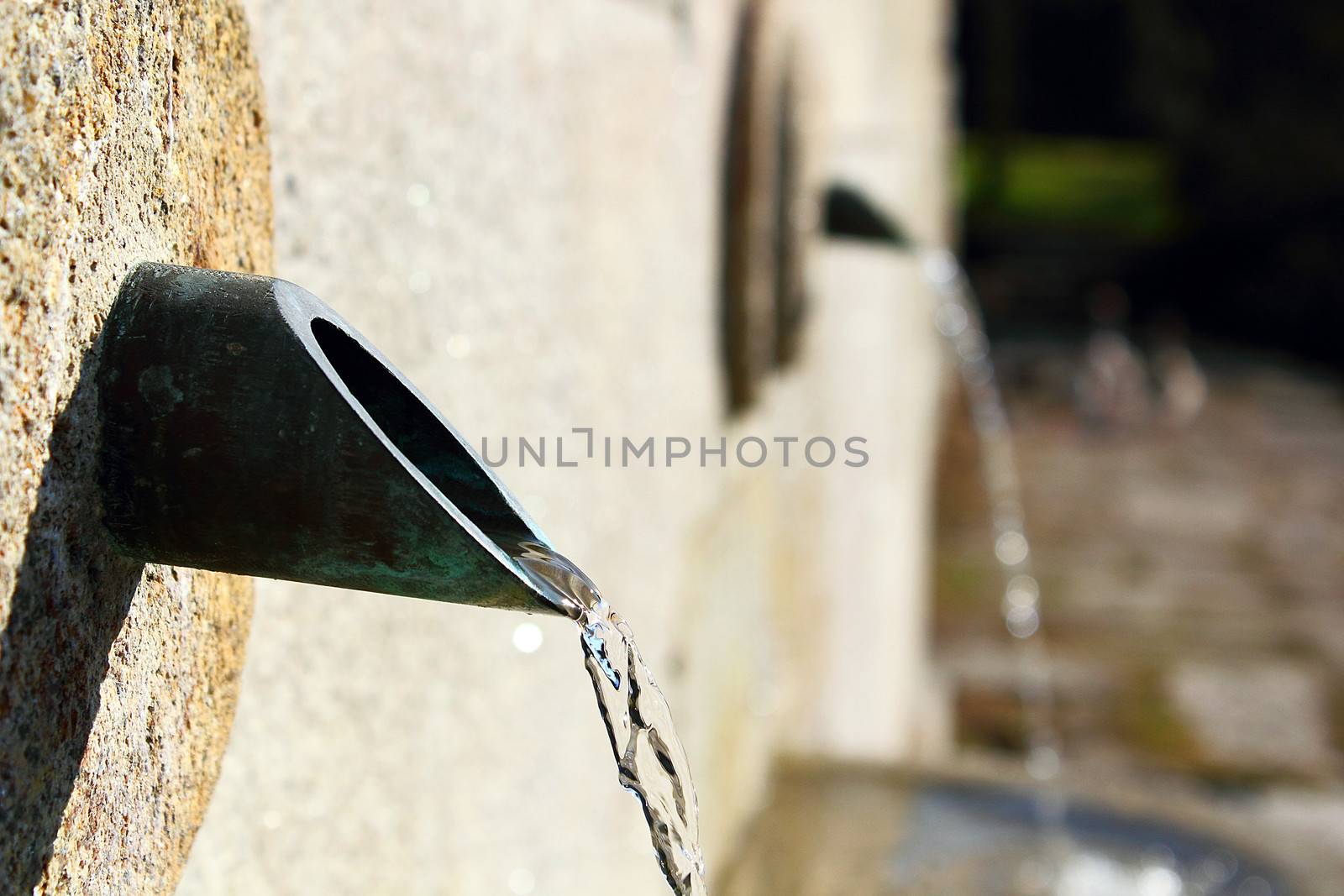 Wall fountain of clean water