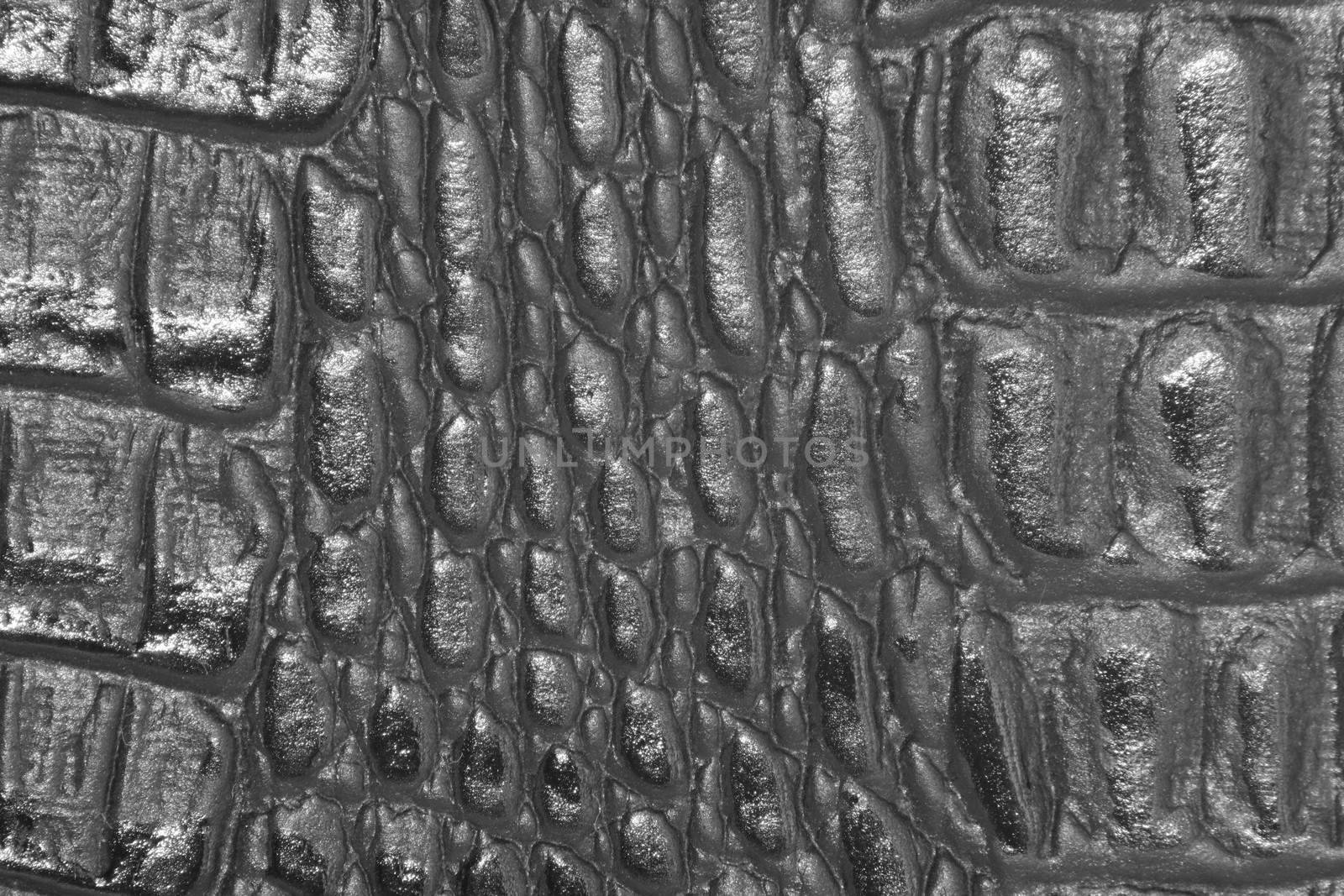 Detailed closeup photo of a crocodile leather