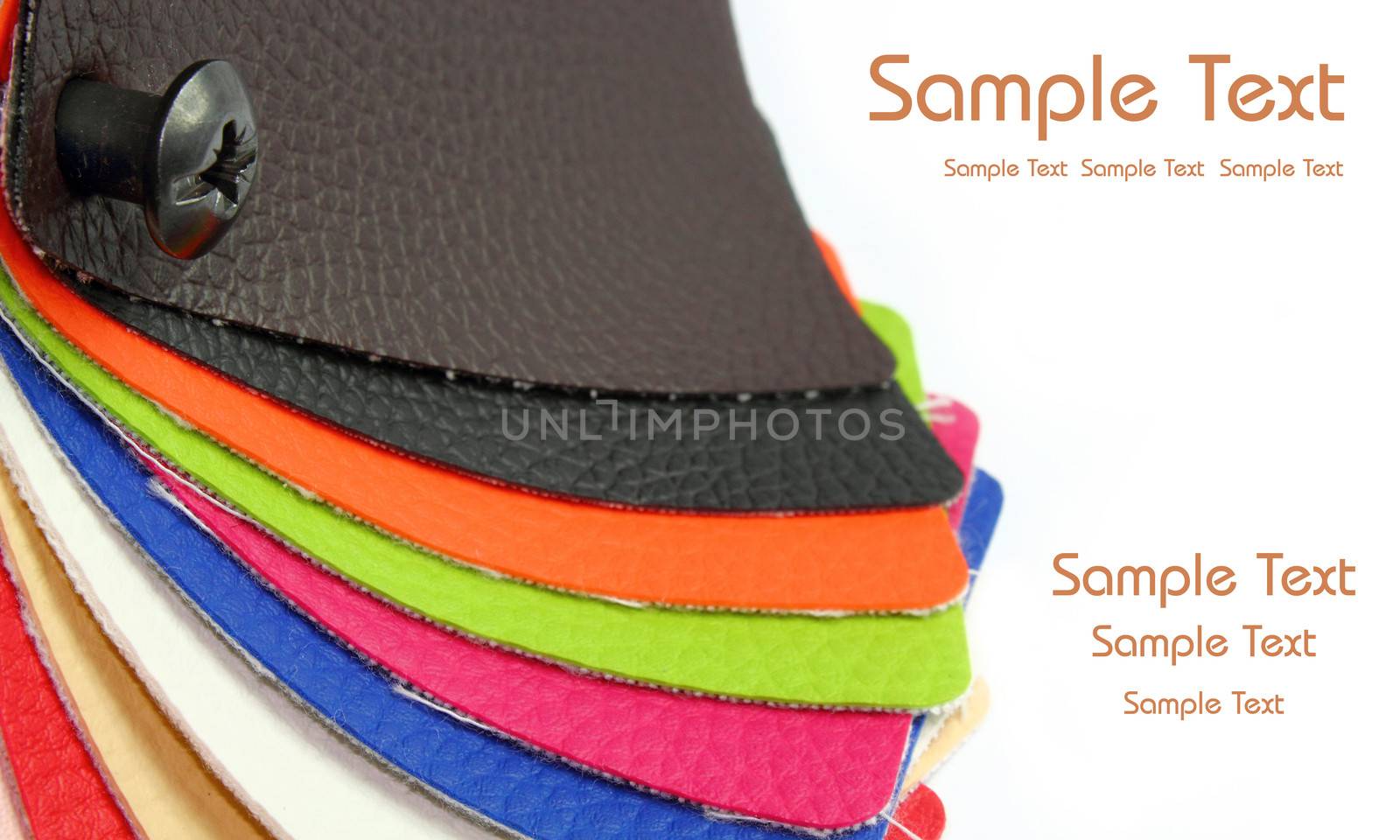 Colorful leather with white field to Insert personalized text
