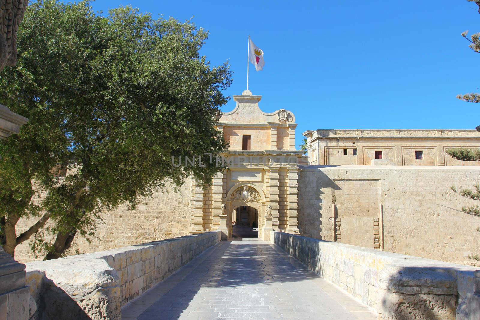 The entrance to Mdina, former capital of Malta, Europe